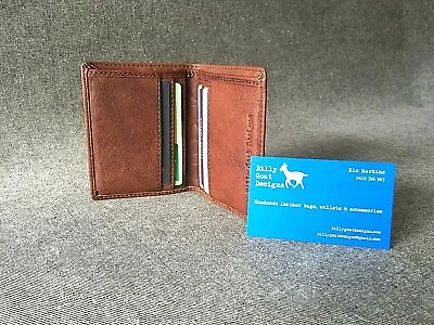 Leather Wallet Bifold W2K Buffalo Slim Cash Cards Handmade Billy Goat Designs • $17.61