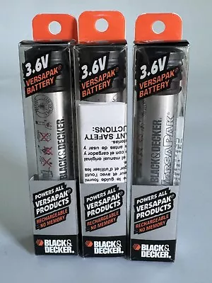 Set Of 3 Genuine BLACK & DECKER VP100TB VERSAPAK 3.6V Battery OEM VP100 Tool • $59.99