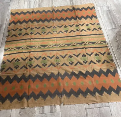 Vintage Handmade Tapestry Throw Rug Indian Southwestern Navajo? 68”x73” Repairs • $39.99