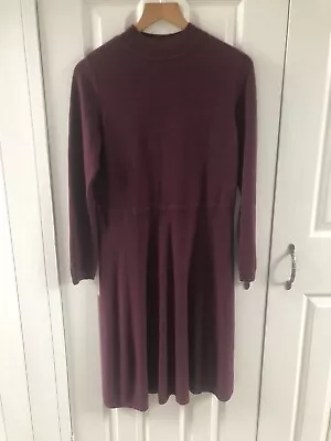 Tu Super Soft Mulberry Turtle Neck Knitted Swing Dress Size 16 • £9.99