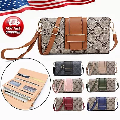 $13.19 • Buy XB Women Cell Phone Purse Crossbody Wallet Leather Handbag Long Card Hold Clutch