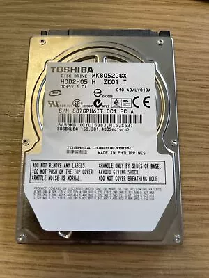 TOSHIBA 80 GB 2.5  5400 RPM PATA/IDE  Hard Disk Drive MK8052GSX HDD PS3 • £9.99