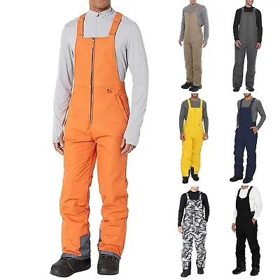 Mens Snow Bibs Ski Pants Softshell Waterproof Snowboarding Overalls Winter Pants • $44.94