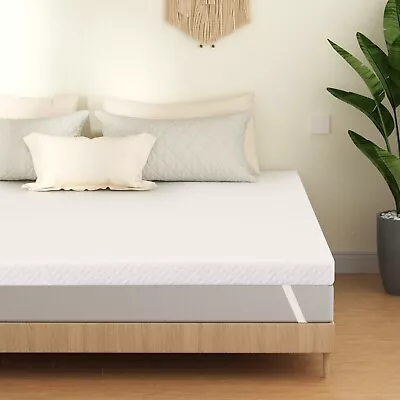 ZEOPHOL 4 Inch Memory Foam Mattress Topper Queen Bed Removable Soft Cover In Box • $115.99