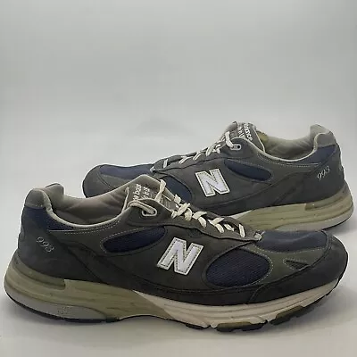 New Balance 993 Blue Dark Gray Suede Classic Sneakers Made In USA Men’s Sz 15 2E • $30