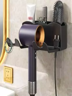 Wall Mounted Rack Organizer Hair Dryer Holder Hair Straightener Storage Shelf • £7.15