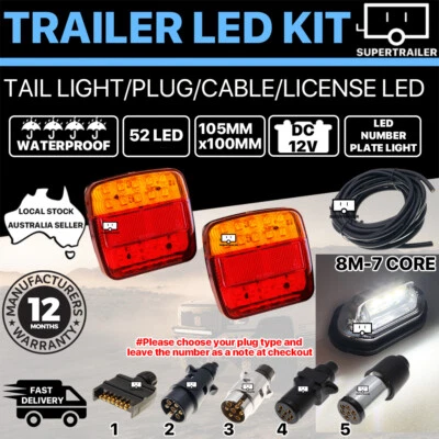 $57.95 • Buy Pair Of 52 LED Trailer Lights Kit, LED Tail Light, Truck, Caravan, UTE, Camper 