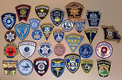 Police Patch Lot - 30 Assorted PD & Security Patches - FREE USPS Shipping! (B) • $41.85