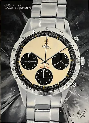 Oil Painting Rоlех Dауtоnа Paul Newman Most Expensive Watch  17.8 Milion Usd • $299