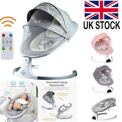 Baby Bluetooth Electric Rocker Swing Cradle Bouncer Seat Chair W/ Music Toys NEW • £69.90