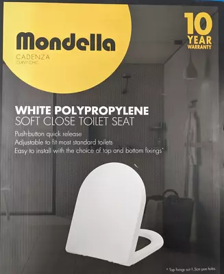 Soft Close White Toilet Seat D Shape. Cadenza By Modella NEW • £30