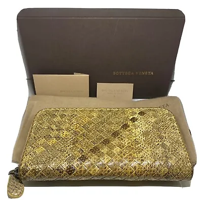 Bottega Veneta Intrecciato Zip Around Long Wallet In Box Pre Loved Authentic • $250