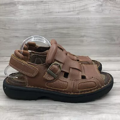 Earth Shoe Sandals Mens 11 Floater Brown Leather Hook And Loop • $35.99