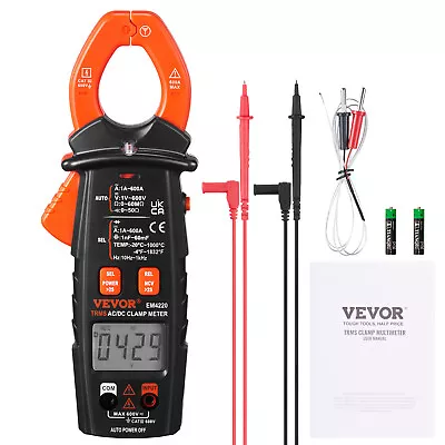 VEVOR Digital Clamp Meter Multimeter True RMS AC DC Volt Amp NCV Measurement • $44.99
