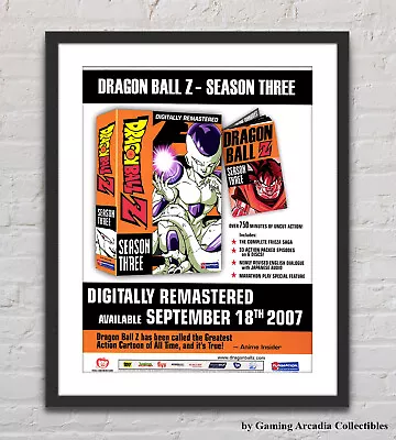 Dragon Ball Z Season Three DVD Glossy Promo Ad Poster Unframed G6234 • $14.98