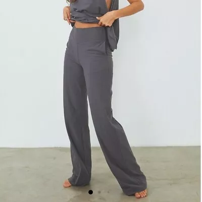 Lunya Cool Cotton High Rise Pant - Meditative Grey Large MSRP $148 • $120