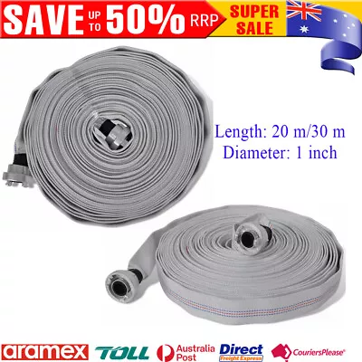 20 M/30 M Fire Flat Hose Transport Water Lines With D-Storz Couplings 1 Inch PVC • $97.79