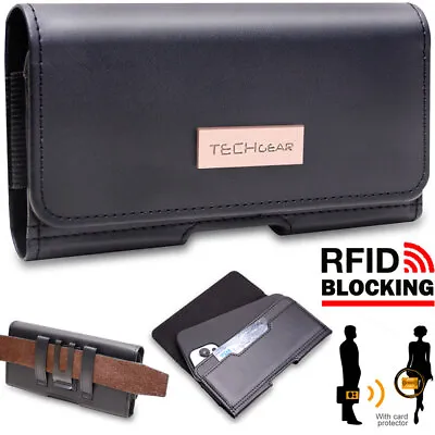 £8.95 • Buy Leather Holster RFID Card Wallet Pouch Belt Case IPhone Samsung Moto Oppo Honor