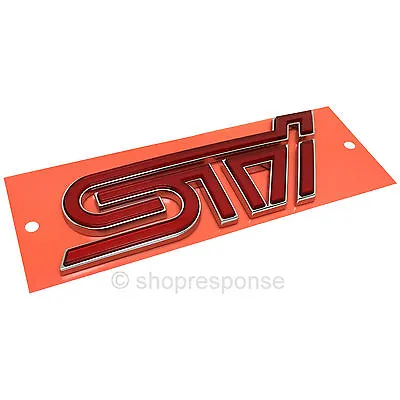 $42.99 • Buy OEM Subaru 15-18 WRX STi Rear Trunk STi Emblem Badge Red 93079VA040 Genuine
