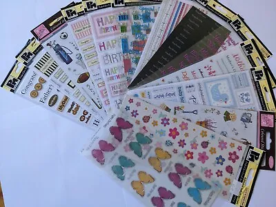 17 Sheets Of Coloured Accent & Vellum Stickers - New - Docrafts - Papermania • £3.99