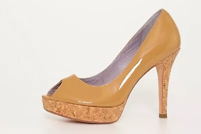 Cole Haan Women Mariela Air Open Toe Pump Patent Leather Beige Yellow N6567*  9B • $208