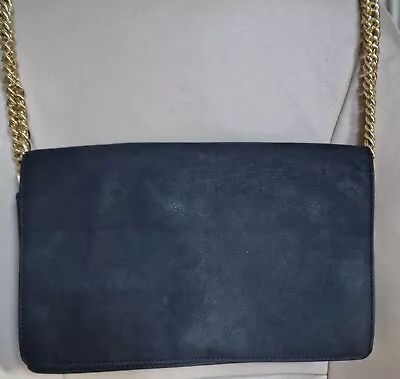 £29.97 • Buy MARKS & SPENCER M&S Blue Clutch Cross Body Leather Bag Chain Strap Handbag 