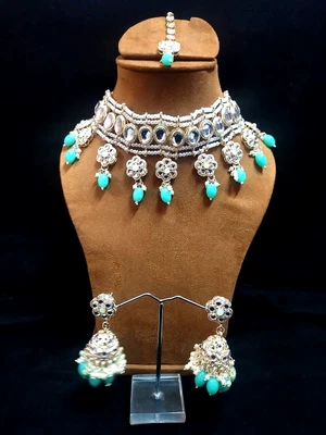 $27.80 • Buy Ethnic Indian Traditional Bollywood Design Jewelry Golden Kundan Choker Necklace