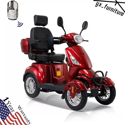 Heavy Duty 4-Wheel Mobility Scooters 31 Miles 3-Speed 800W 500lbs Capacity Red • $1899