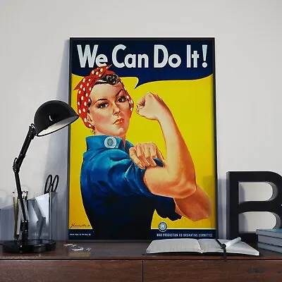 Vintage We Can Do It Wartime Rosie The Riveter Poster Print Picture A3 A4 • £4.99