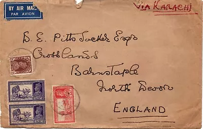 India Used In Abroad Muscat Oman 1938 Mail To England • $25