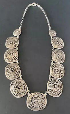 Early Vintage PHILIP MORTON Sterling Silver Modernist Necklace ~ Mid Century • $325