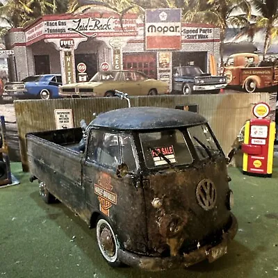 1950 Volkswagen T1  - Barn Find Cars- 1:18 DIECAST - With Harley - Davidson • $149