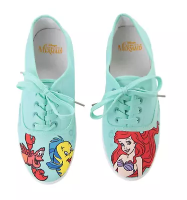 Modcloth Disney The Little Mermaid Mint Blue Lace-up Sneakers Flats 7 • $24.99