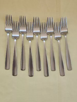 Gense FACETTE Stainless SWEDEN Flatware 7 1/2  DINNER FORKS Set Of 9 • $79.95