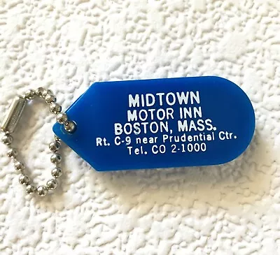 Vintage Keychain Coin Holder MIDTOWN MOTOR INN Key Ring Fob HOTEL MOTEL BOSTON • $19.98