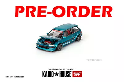 (Pre-order) Mini GT X Kaido House KHMG126 1/64 Honda Civic (EF) Kaido Works V1 • £24.28