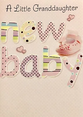 A Little Granddaughter New Baby Greetings Card New Baby Girl Brand New • £1.25