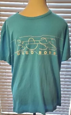 Hugo Boss Mens Blue Logo Cotton T-Shirt Size XL  Regular Fit • $32