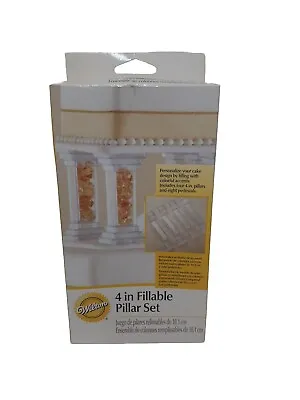 Set Of 4 Wilton Fillable Pillars 4  303-801 Cake Decoration Clear • $10