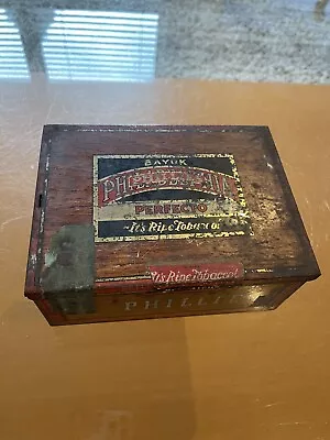 Vintage Advertising Tobacco Bayuk Philadelphia Perfecto Phillies Tin Box • $12