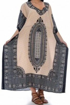 £19.40 • Buy Women African Dashiki Caftan Maxi Hippie Dress Boho Kaftan Embellished Free Size