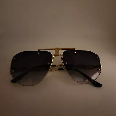 Mens Luxury Rimless Mobster Metal Arm Fashion Sunglasses • $9.95