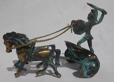 Katritsis Bronze Gladiator On Chariot Achilles Mythology Greek Hand Made Greece • $48