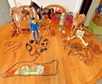 Vintage Johnny Jane West Custer Geronimo Horses Wagon Marx Western Assorted Lot • $610