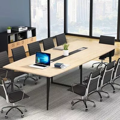 Tribesigns 8ft Rectangular Conference Table In Park Walnut Finish Meeting Table • $289.78