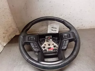 HL3B-3600-DE3ZHE Black Leather Steering Wheel W/Buttons From 2018 F150 10240516 • $163.69