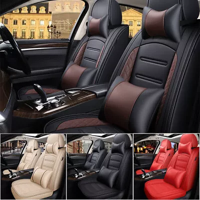 Luxury 5-Seats Car Seat Covers PU Leather Front Rear Cushion Full Set Universal • $59.99