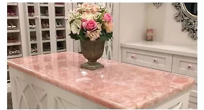 Marble Coffee Table Top Rose Quartz Stone Resin Art Kitchen Slab With Royal Look • $273.75