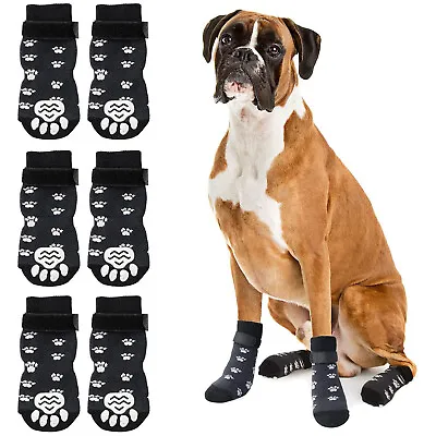 6pcs Pet Dog Shoes Anti-slip Boots Sock For Small Medium Large Puppy Paw Protect • $13.69