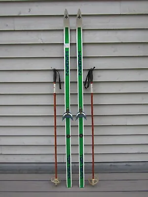 Great Old VINTAGE Snow Skis With Bamboo Poles HAGAN TOP TEAM Measures 68  • $49.98